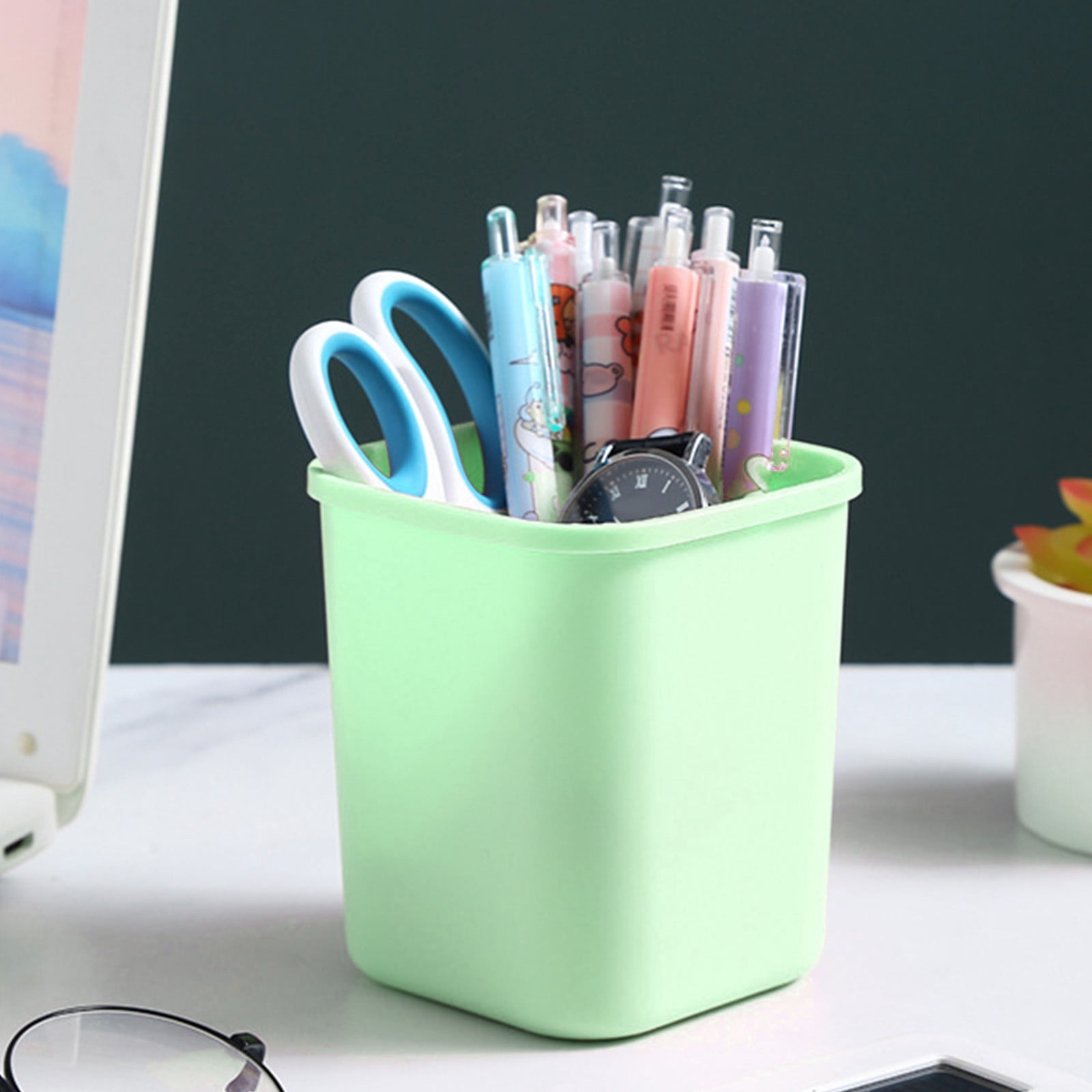 Wuztai Mesh Desk Organizer, Plastic Pen Cup Storage Caddy for Supplies, Multi-Purpose Desktop Organizer Stationery Holder for Home Office