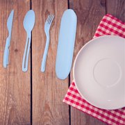 TopLLC Wheats Straw Cutlery Knife, Fork And Spoon Set Camping Creative Three-piece Set 3-in-1 Combination Set