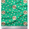 thumbnail image 1 of Soimoi Green Rayon Fabric Nest & Feather Printed Fabric 1 Yard 42 Inch Wide, 1 of 5