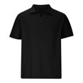 thumbnail image 5 of Chemises pour Hommes Couleur Unie Col Rabattu Haut Manches Courtes Haut/chemise, 5 of 5