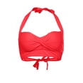 thumbnail image 3 of CEHVOM Women's Multi Color Swimsuit Halter Ruched High Waist Bikini Tops, 3 of 4