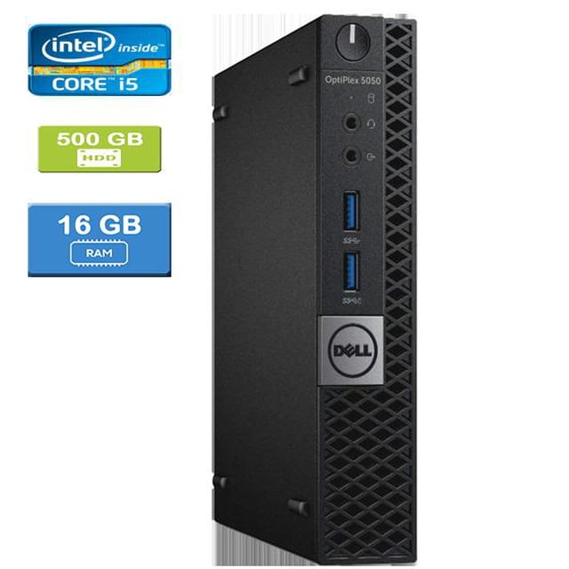 Remis à Neuf : DELL 5050 MICRO Intel Core i5-7600T 2,80 GHz, 16 Go, 500 Go HDD, Win 10 Pro