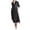 Black, variant on Plus Size Denim Dress, Womens Short Sleeve Flowy Denim Maxi Dresses, Button V Neck Loose Fitting Side Split Dress, New Summer Beach Vacation Clothes Cocktail Dress for Women Blue 3XL