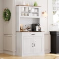 thumbnail image 1 of Bingirl Kitchen Pantry Cabinet with Microwave Stand, 71”Freestanding Tall Kitchen Cabinet with Doors and Shelves for Dining Room, 1 of 5