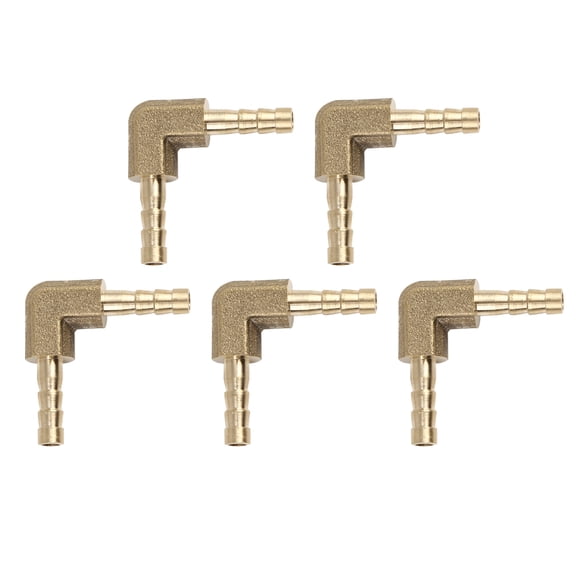 Unique Bargains Brass Barb Elbow 90 Degree Male Thread Connector for Air Oil 5pcs