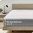 thumbnail image 4 of Bare Home 2-Pack Fitted Sheets - Premium 1800 Collection - Ultra-soft - Deep Pocket - California King, Light Gray, 4 of 7