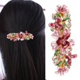 thumbnail image 1 of Women Rhinestone Hair Clip Flower Decor Butterfly Hair Barrette French Barrette, 1 of 10