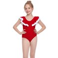 thumbnail image 1 of HAWEE Girls One Pieces Swimsuit Cute Swimwear Bathing Suits Ruffle Swimsuit Floral Swimwear, 1 of 3