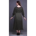 thumbnail image 4 of Bimba Robe Bloc Femme à Manches Longues Smockée Col Rond à Volants Été Maxi-TP, 4 of 5