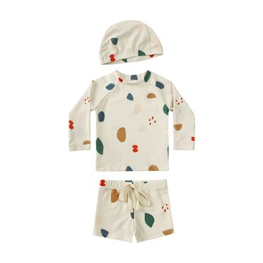 AJIWYH Maillot de Bain Garçon 2t Short de Bain Garçon Tout-Petit avec Bonnet de Bain Maillot de Bain Garçon Tout-Petit (Kaki, 3-4 Ans)