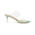 thumbnail image 3 of BLISSFUL STEP Women's Clear Slide Stiletto Heels Open Toe Slip On Sandals Green 6, 3 of 7