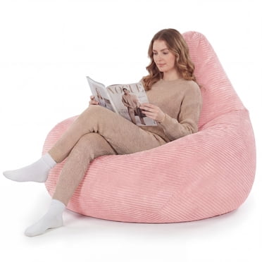 Giantex Bean Bag Chair, Accent Lazy Sofa, Comfy Floor Lounger for Living Room, Pink