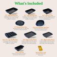 thumbnail image 2 of NutriChef Kitchen Oven Non Stick Blue Carbon Steel 10 Piece Bakeware Set, 2 of 6