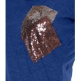 thumbnail image 4 of Moomaya T-shirt à Col Rond pour Femmes à Manches Courtes avec Poche Appliquée à Paillettes - SX, 4 of 5