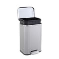 thumbnail image 1 of 12L Stainless Steel Step Trash Can – Rectangular Waste Bin with Soft-Close Lid, Removable Inner Bucket, Anti-Slip Base and Odor Control for Bathroom, Kitchen and Office – 26.5 × 22.3 × 38.8 cm, 1 of 8