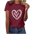 thumbnail image 2 of Meichang T-Shirts Mignons de la Saint-Valentin pour Femmes, T-Shirts Graphiques Amusants avec Amour, Manches Courtes, Col Rond, Coupe Ample, T-Shirts Décontractés de Printemps, Cadeaux de Vacances, 2 of 6