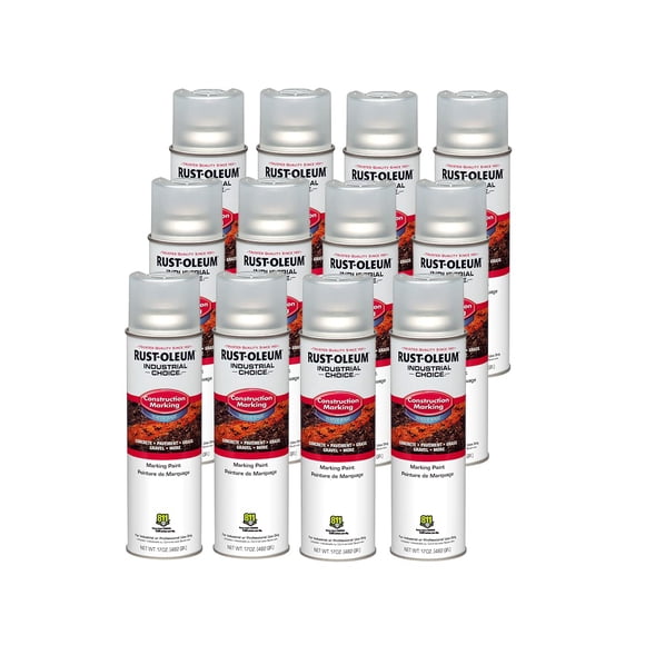 Rust-Oleum 264693-12PK Choix Industriel M1400 Système Peinture de Marquage de Construction à Base d'Eau, 17 oz, Transparent, Lot de 12