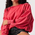 thumbnail image 3 of Pull Ample Couleur Unie Printemps avec Col Rond et Manches Longues pour Femmes, 3 of 5
