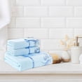 thumbnail image 4 of Yhmxh Bedding Colour Lace Side 3 Piece Soft Absorbent Embroidered Gift Towel Bath Towel Skin-friendly Throw Blanket Machine Washable Microfiber Bed Sheet Set, 4 of 6