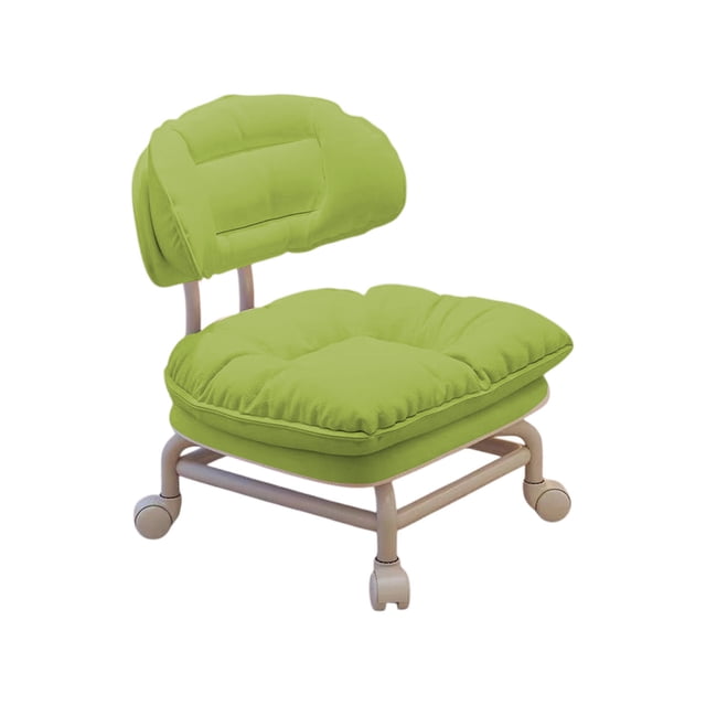 Chaise Universelle Verte Verte à Dossier Pivotant avec Roues Tabouret en Plastique pour Bureau à Domicile Solution d'Assise Compacte et Portable #GR9D9