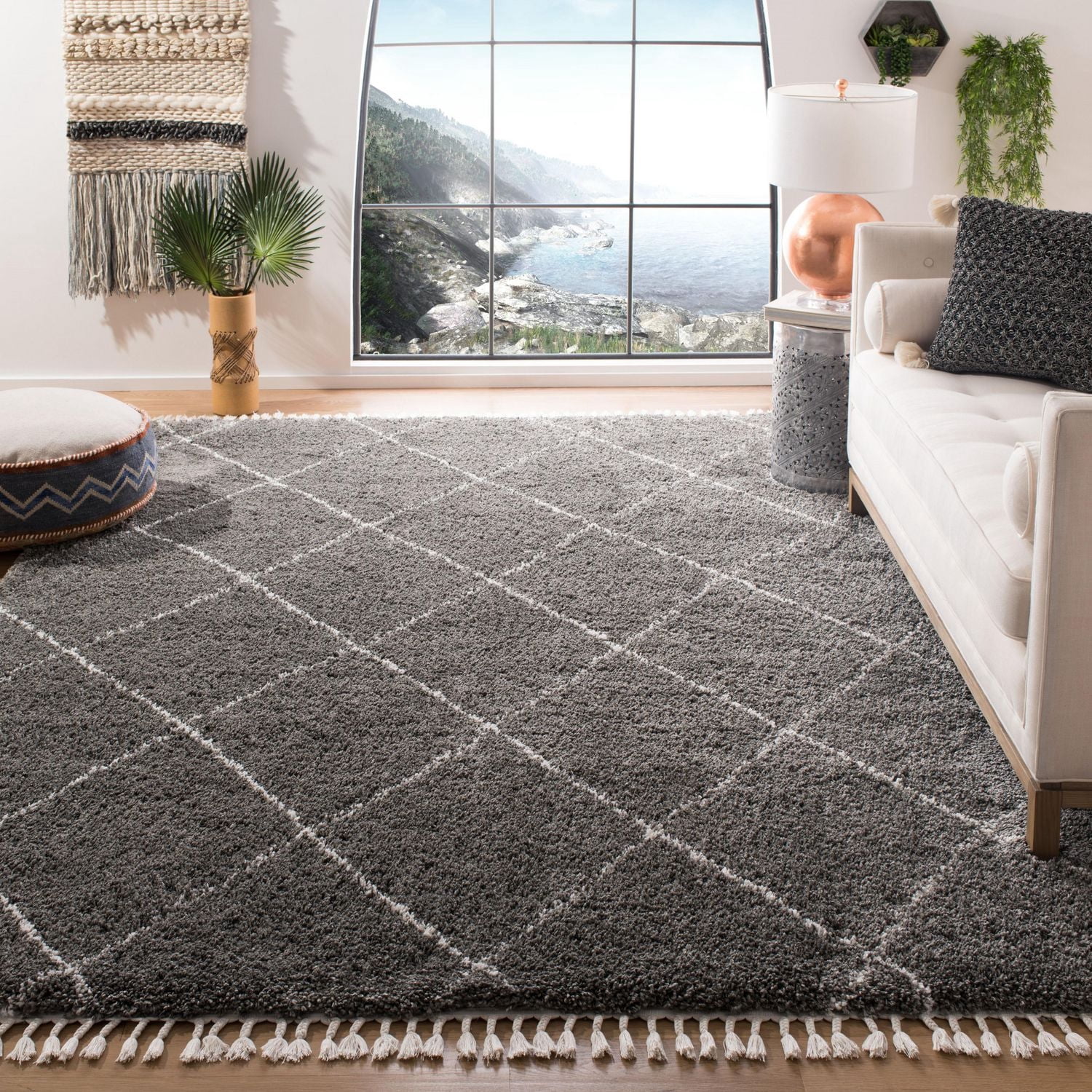 Safavieh Moroccan Fringe Alastar Tapis Géométrique Shag