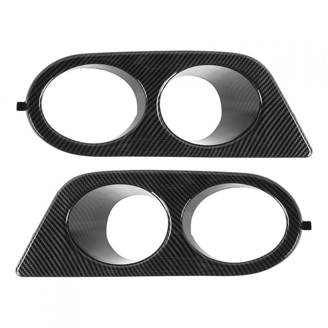 2pcs Front Bumper Foglight Cover Dual Holes Car Accessory Fit for E46 M3 2001‑2006Carbon Fiber Style