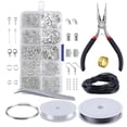 thumbnail image 1 of Amdohai Jewelry Making Kit Jewelry Findings Starter Set Jewelry Beading Making and Tools Pliers Silver Beads Wire Starter Tool, 1 of 5