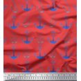 thumbnail image 1 of Soimoi Orange Georgette Viscose Fabric Anchor Hook Nautical Decor Fabric Printed Yard 42 Inch Wide, 1 of 3