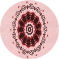 thumbnail image 1 of Ahgly Tapis Rond Lavable en Machine Intérieur Transitionnel Rose Clair, 5 Pieds Rond, 1 of 7