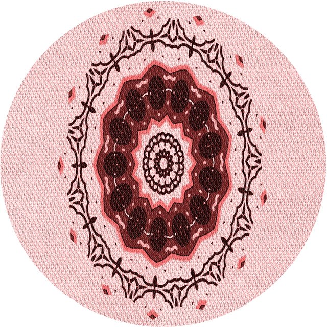 Ahgly Tapis Rond Lavable en Machine Intérieur Transitionnel Rose Clair, 5 Pieds Rond