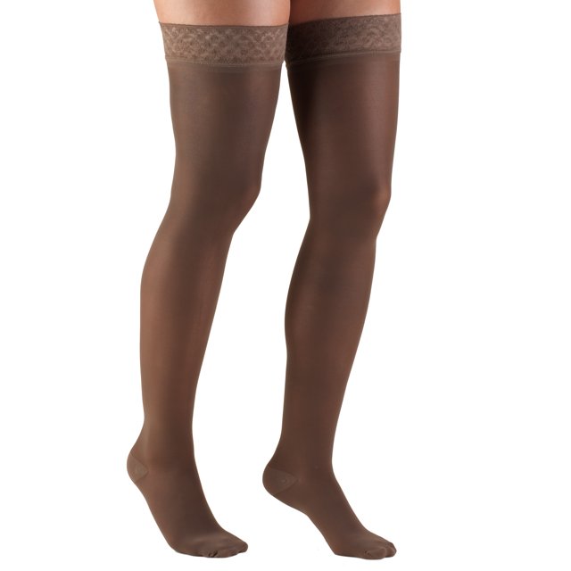 Truform Bas Cuisse Transparents : 30 - 40 mmHg, Taupe, Grand