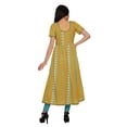 thumbnail image 4 of Moomaya Robes Imprimées à Fente avant pour Femmes Kurti à Manches Courtes Tenue d'Été, 4 of 6