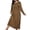 Brown, variant on Womens Long Sleeve Nightgown Casual Crewneck Polka Dot Sleep Tshirts Dress Sleepwear Soft Pullover Nightdress Navy, XL