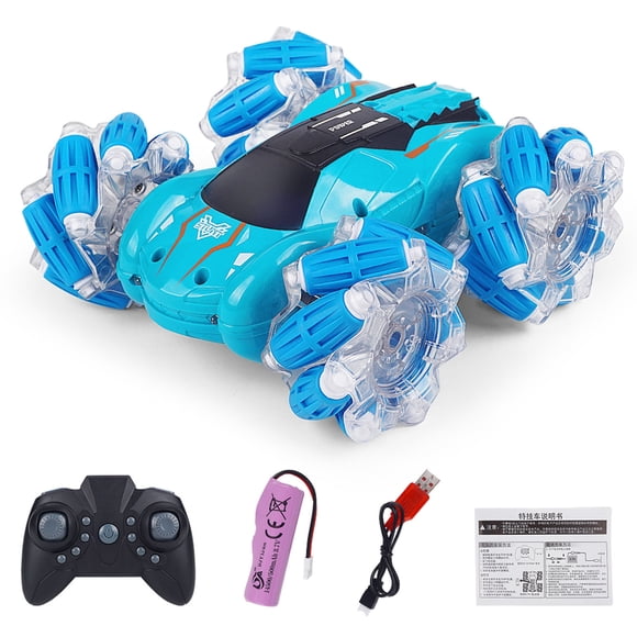 WLOELOEW blue 2.4G Remote Control Lateral Drift Stunt Car Music 360 Degree Rotation