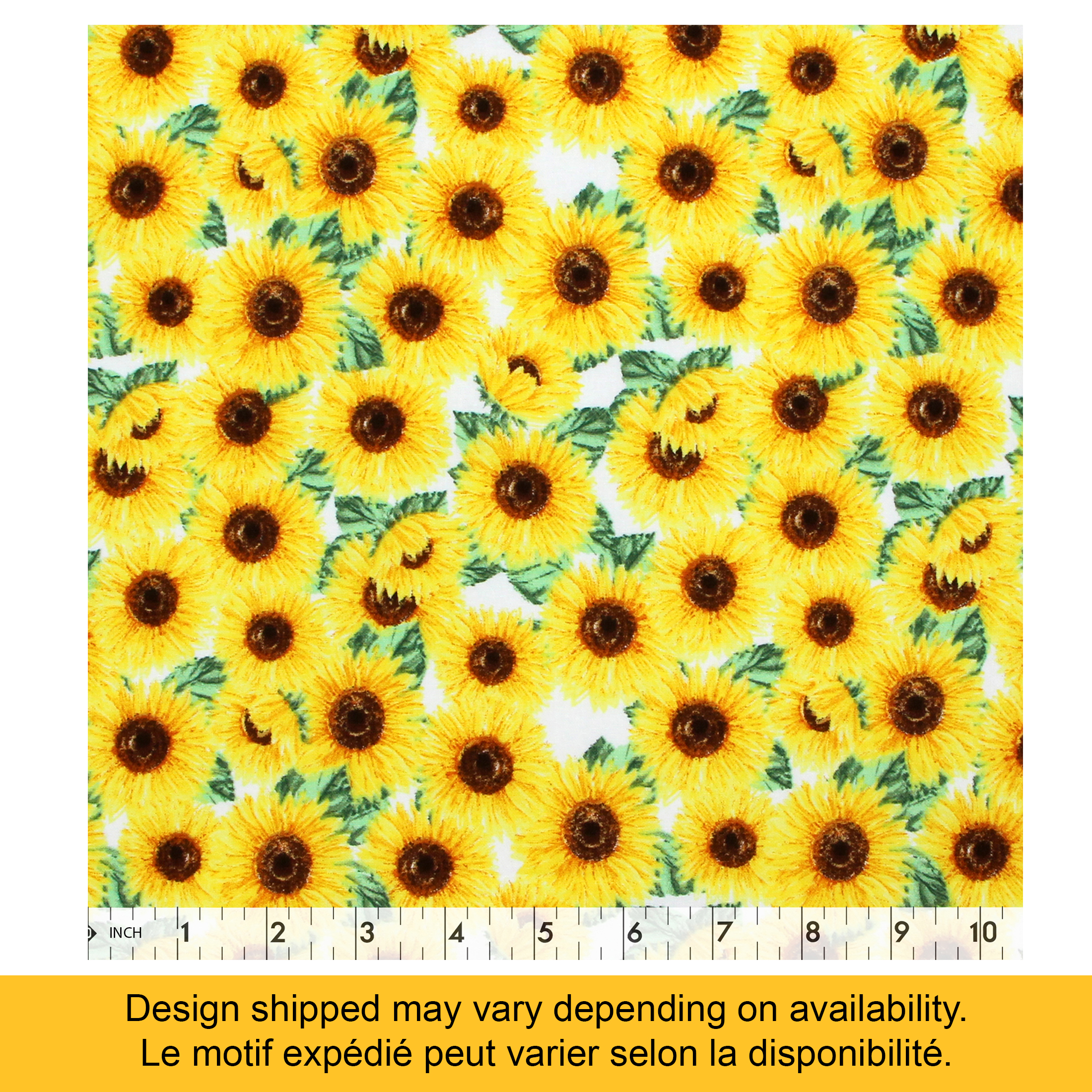 FABRIC CREATIONS, coupons prédécoupés, 1 mc, 100 % coton, tournesol, 45,7 cm × 53,3 cm (18 po × 21 po)