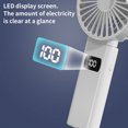 thumbnail image 4 of Limited Time Deal Iumwxz Digital Display Folding Fan USB 5-speed Rechargeable Small Fan Portable Handheld Fan Travel Fan Portable Fan Mini Fan Desk Fan Outdoor Decor, 4 of 8