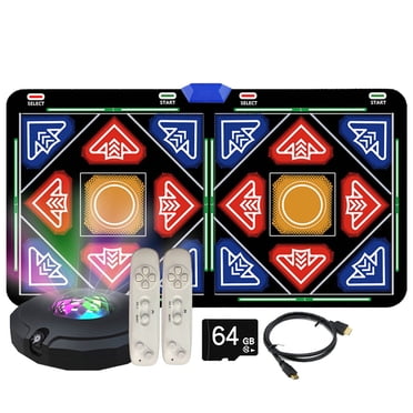 Tapis de Danse Double en Flanelle Tapis de Danse pour Télé et Ordinateur avec Caméra Tapis de Jeu à Double Usage avec Manette Sans Fil Tapis Non Danse pour Enfants Adultes Filles Garçons