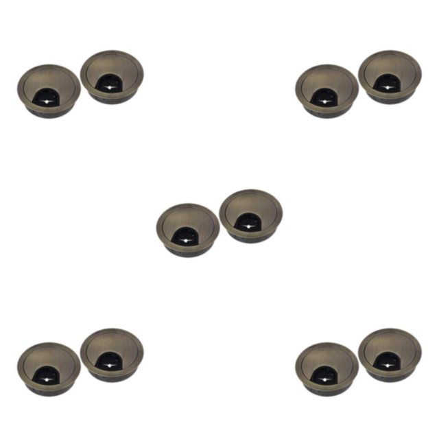 Thinsony 2Pcs 60mm Computer Desk Table Grommet Cover Port Wire Cable Hole Bronze 5Set