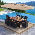 thumbnail image 4 of Costway 11 PCS Patio Wicker Dining Set with Double-Sided Outdoor Umbrella 8 Stackable Chairs, 4 of 9