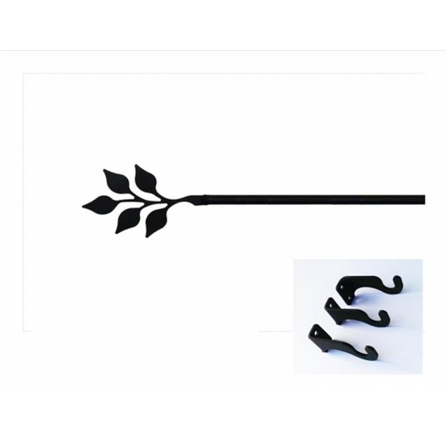 Village Wrought Iron CUR-76-112-S Leaf Curtain Rod - Large