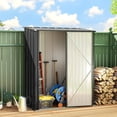 thumbnail image 2 of Outsunny 5'x3' Outdoor Storage Shed w/ Single Door, Black, 2 of 10