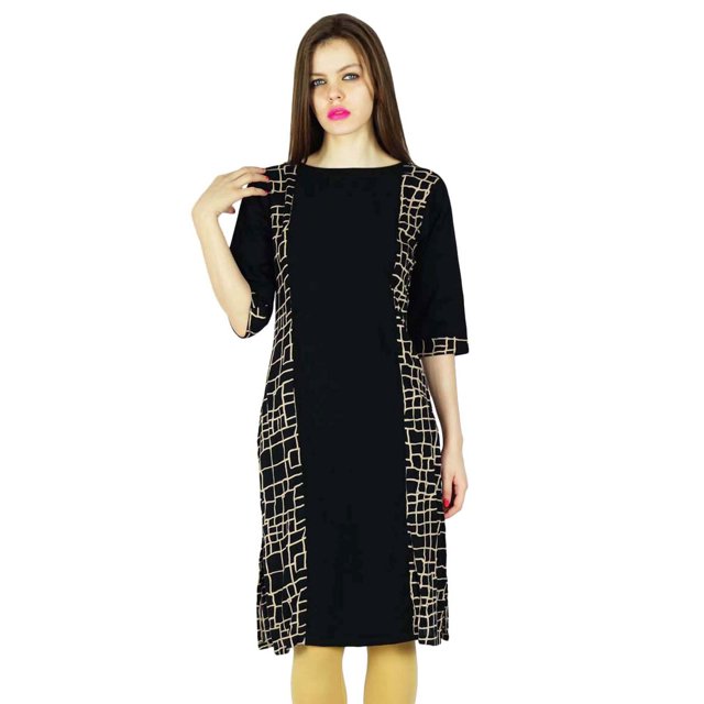 Phagun Kurta Indienne pour Femmes Kurti Ethnique de Designer Haut Imprimé en Rayonne Tunique Robe