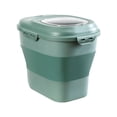 thumbnail image 1 of EGNMCR Storage Trunks Cereal Rice Food Storage Containers, Dispenser Bin With Rolling Wheel Airtight Locking Lid, Dog Pet Flour Plastic Leakproof Kitchen Pantry Hold folding cases, 1 of 6