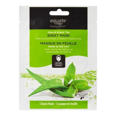 Masque en feuille apaisant à l'aloès et au thé vert Equate Beauté