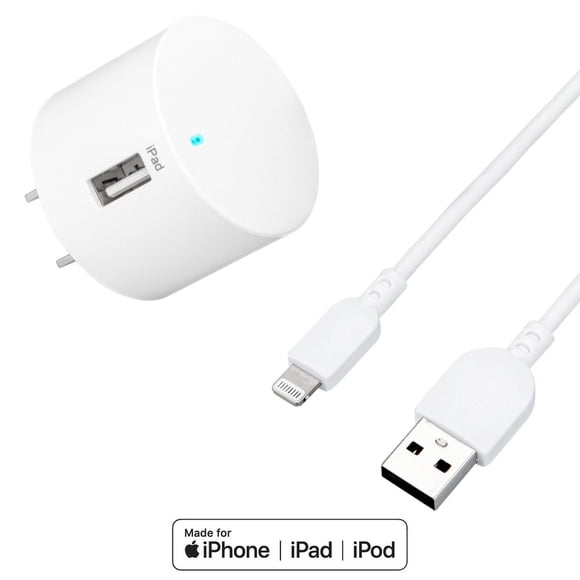 Trousse de chargement mural USB 2,4 A avec câble Lightning vers USB-C de 0,9 m (3 pi) de onn.