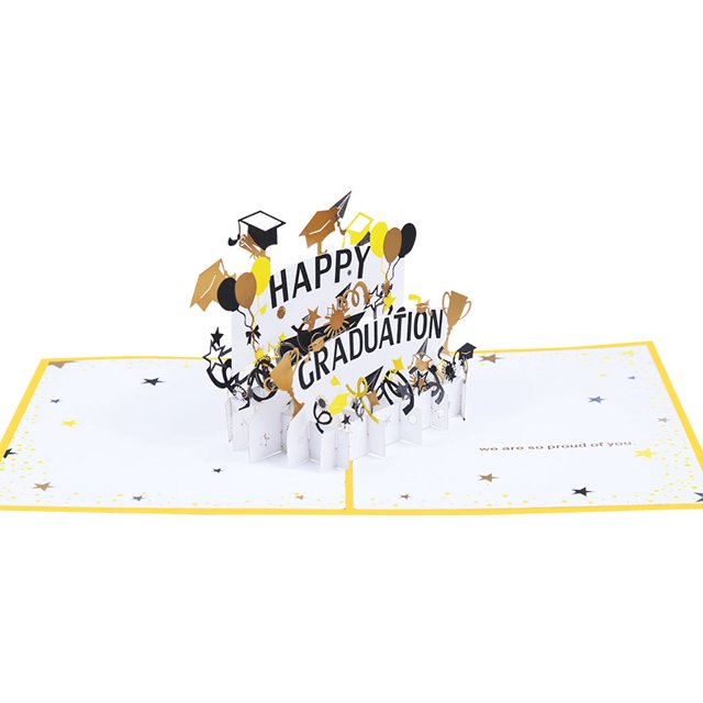 Graduation Pop Up Cards, 3D Greeting Cards, Graduation Cards High School College University Graduation Gifts for Graduates Pop Up Card with Envelope (Graduation)