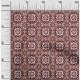 thumbnail image 1 of oneOone Cotton Poplin Dark Red Fabric Floral & Tiles Moroccan Craft Projects Decor Fabric Printed By The Meter 42 Inch Wide, 1 of 4