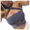 thumbnail image 1 of Fridja Womens Wild Style Off The Shoulder Crop Tops Sequins Strapless Bra Tank Vests, 1 of 6