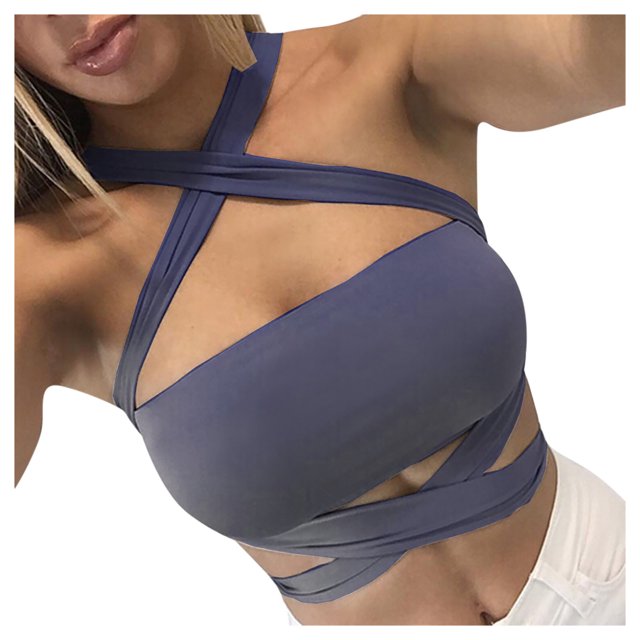 Fridja Womens Wild Style Off The Shoulder Crop Tops Sequins Strapless Bra Tank Vests