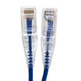 thumbnail image 1 of Micro Connectors E08-025BL-SLIM5 Câbles Patch Ultra Minces 25 Pieds 28AWG Cat6 UTP RJ45, Bleu - Lot de 5, 1 of 4